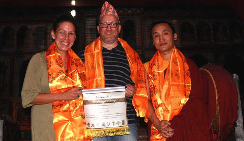 A custom certificate of marriage issued to Pete and Natalie