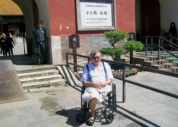 Tripsm customer in front of Ming Dynasty Tombs, Beijing