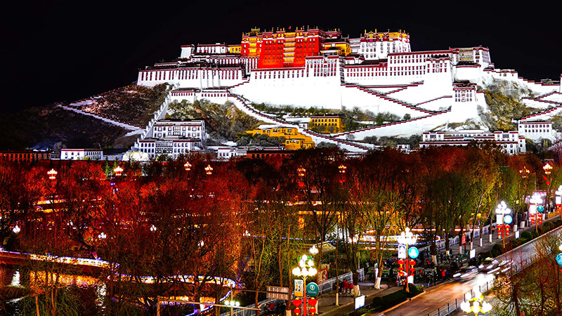 The Potala Palace at night