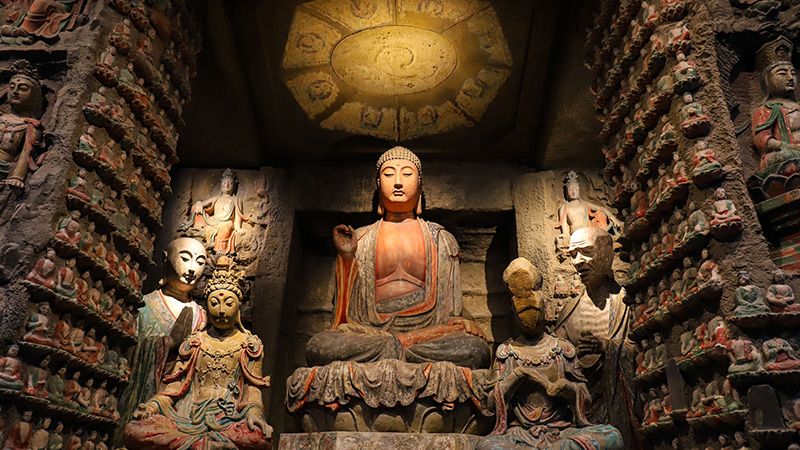 Amazing Buddhist statues and wall sculptures