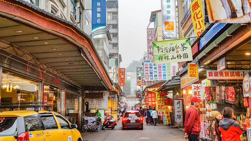 Bustling City View Near Sun Moon Lake