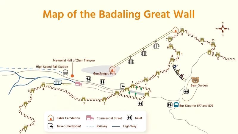 Map of Badaling Great Wall