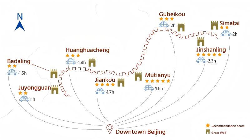 Map of the Great Wall Near Beijing