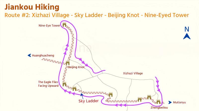 Jiankou Great Wall Hiking Route #2: From Zhengbeilou to Nine-Eyed Tower