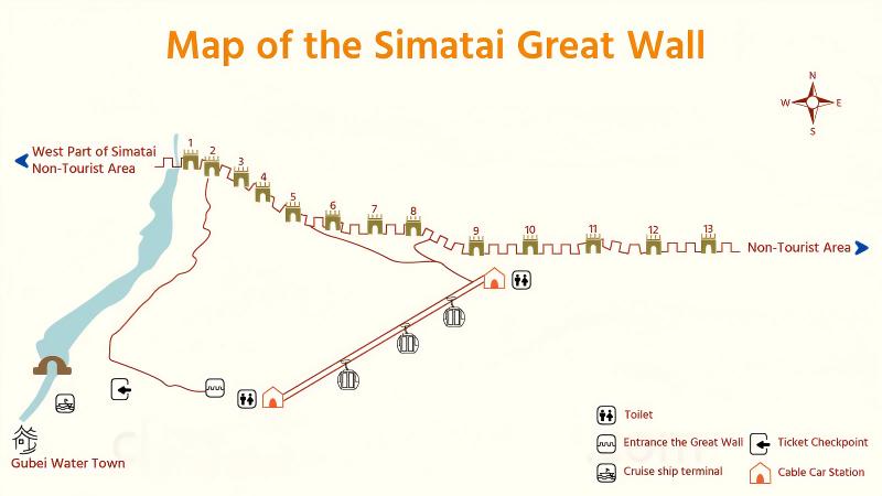 Map of Simatai Great Wall