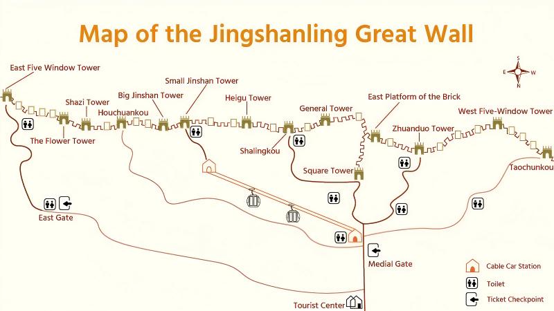 General map of Jinshanling Great Wall