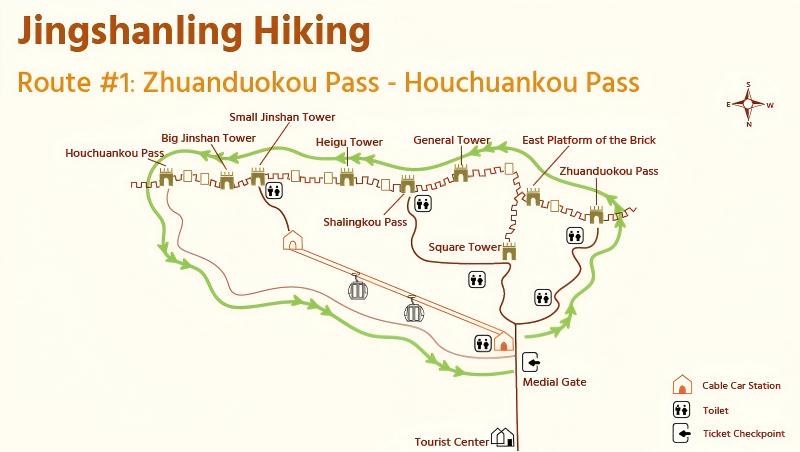 Map of Jinshanling Hiking Route #1