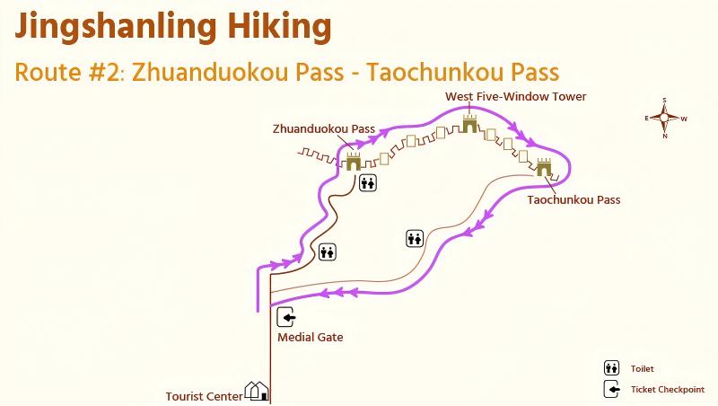 Map of Jinshanling Hiking Route #2