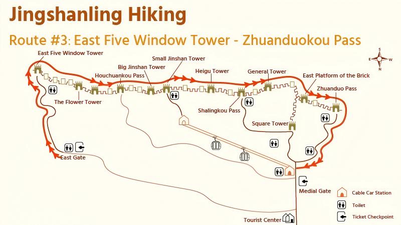 Map of Jinshanling Hiking route #3