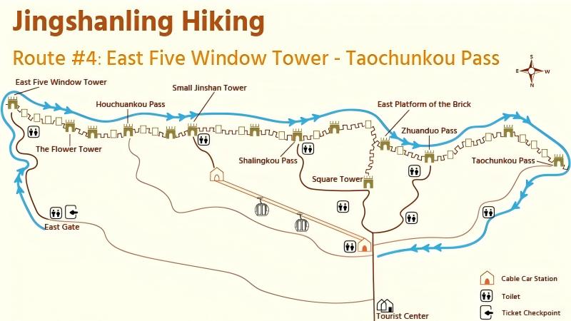 Map of Jinshanling Hiking route #4