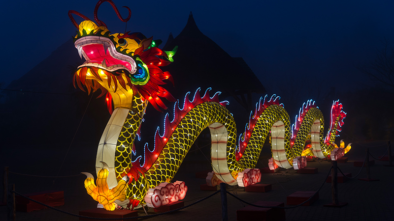 Huge dragon lantern at a lantern show
