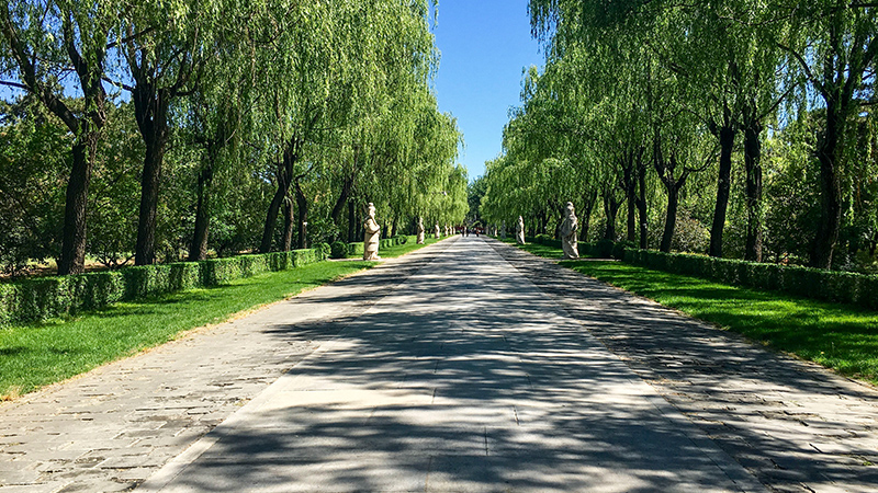 The Sacred Way with human statues