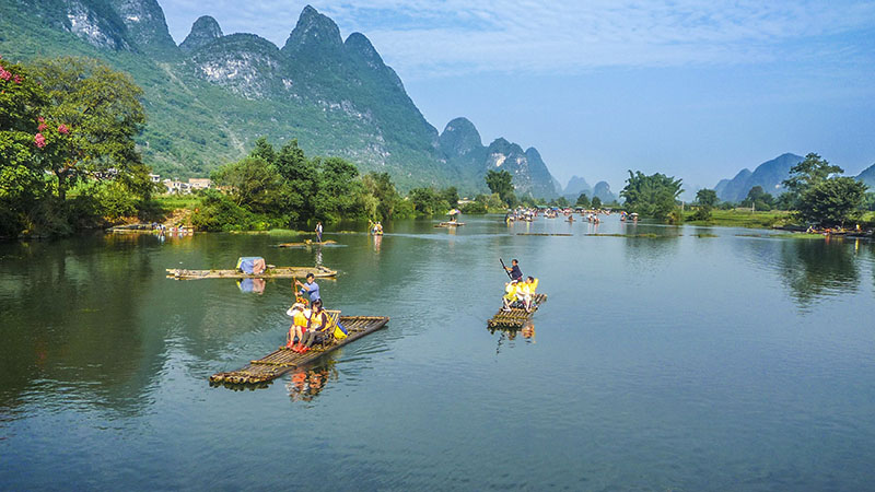 Bamboo Rafting on Yulong River