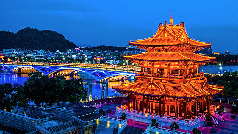 Xiaoyao Building in downtown Guilin