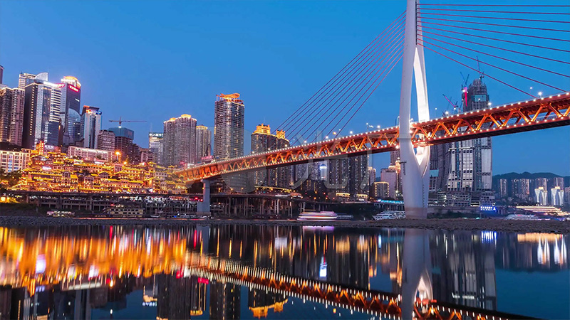 Chongqing's night view from river cruise