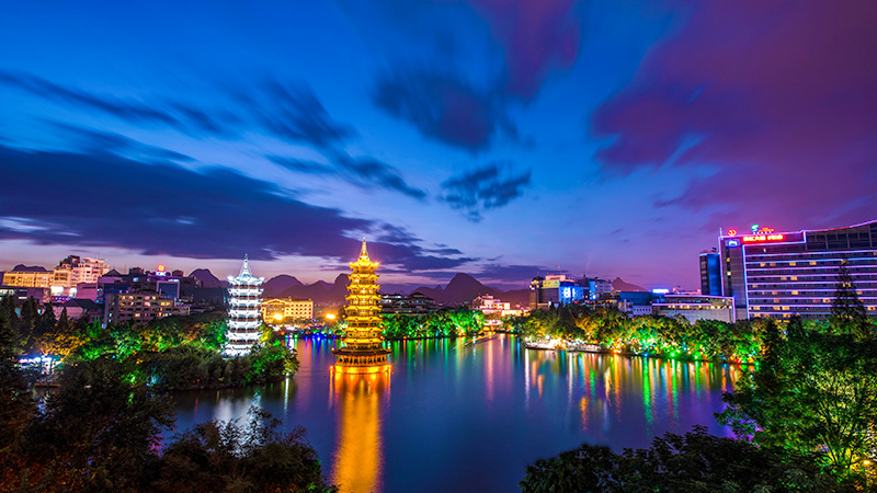 The Sun and Moon Twin Pagodas in Guilin