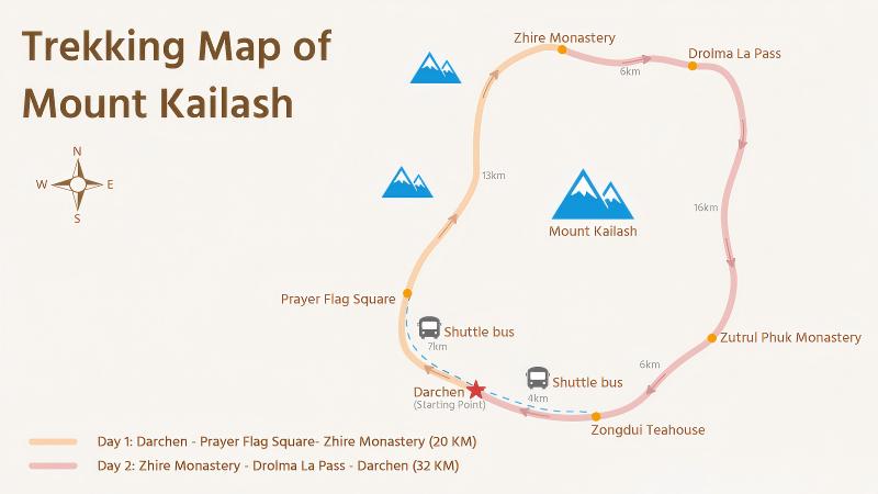 Mount Kailash Kora Map