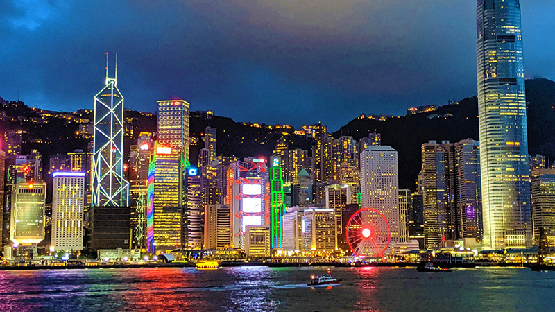 Night Views of Victoria Habour in Hong Kong
