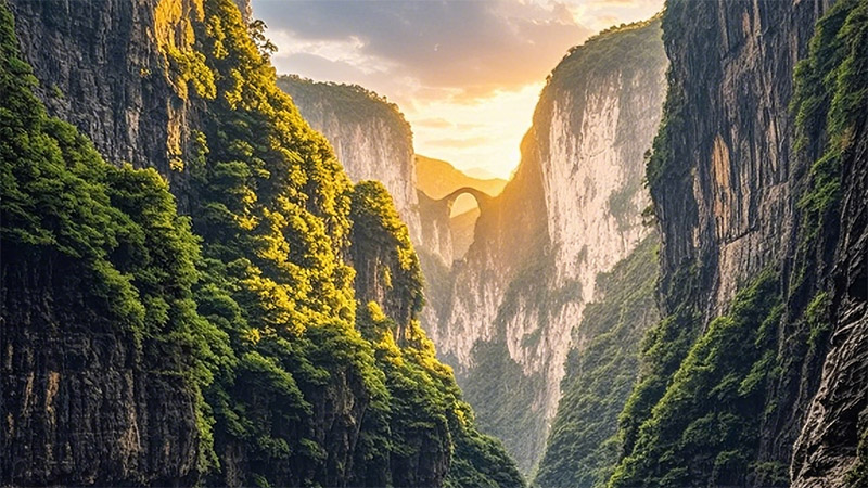 The Three Natural Brigdges in Wulong Karst Region, Chongqing