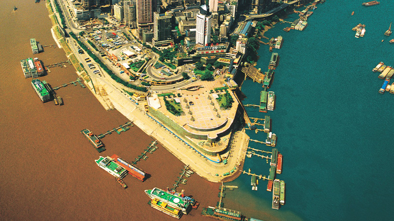 Aerial view of Chaotianmen Dock, Chongqing