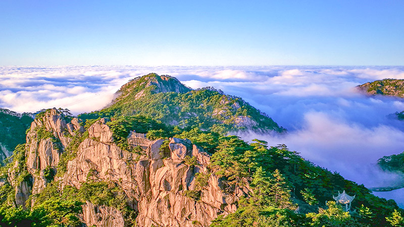 Aerial view of Huangshan Mountain