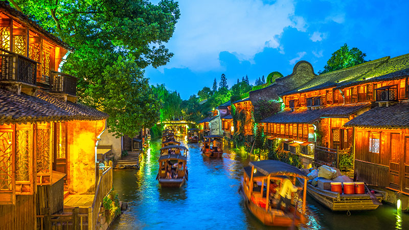 Night view of Wuzhen