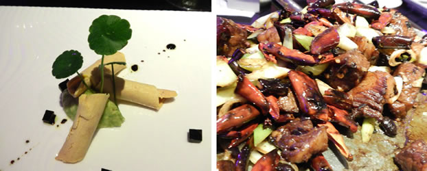 Goose Liver,Truffle Jelly, Avocado and Spicy Beef in Beijing- Da Dong Roast Duck Restaurant