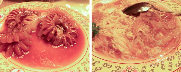 Braised Deer Pizzle with Hot Sauce and Fin & Shredded Chicken in Beijing-Fangshan