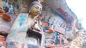 Giant buddha statue of dazu rock carvings