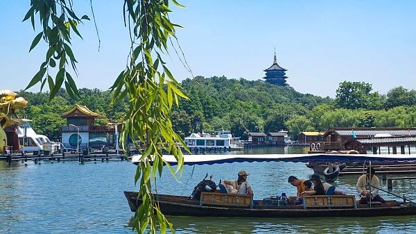 Boating on West Lake in Hangzhou