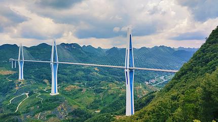 Sky bridge in Pingtang,Guizhou